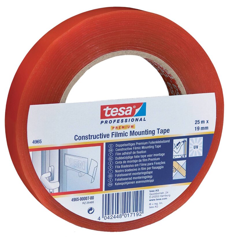 MONTERINGSTEJP 4965 TESA DUBBELHÄFTANDE TRANSPARENT 15MMX50M