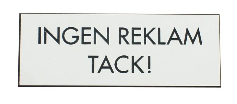 SKYLT MILLERS INGEN REKLAM VIT
