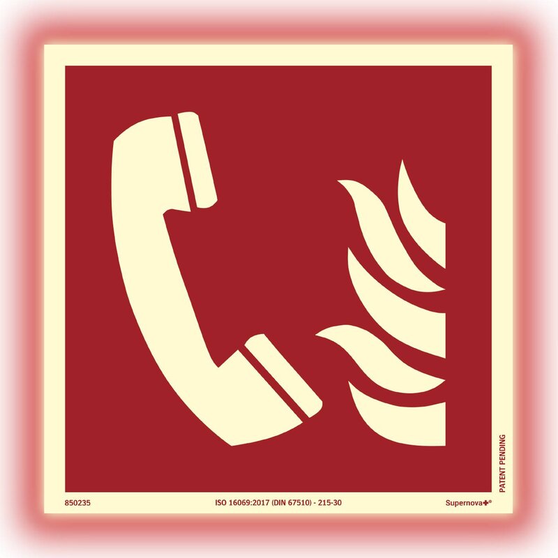 SKYLT SUPERNOVA BRANDLARMTELEFON ISO 200X200 MM
